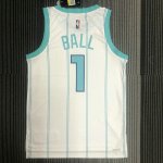 Maillot de Basket #1 Ball Charlotte Hornets Blanc ave diamond logo